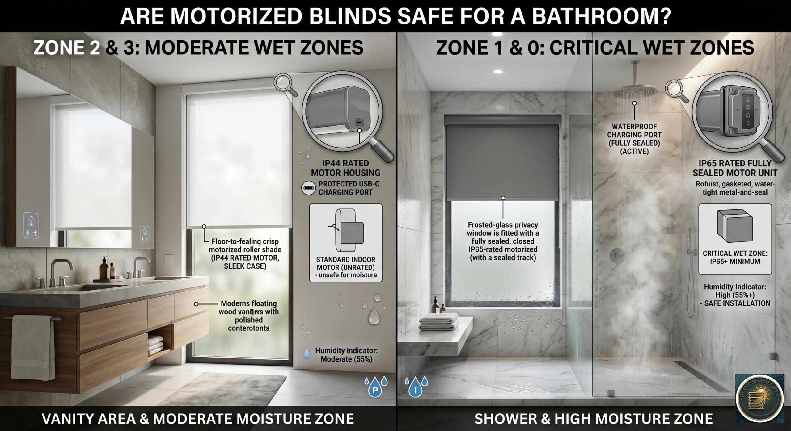 Are Motorized Blinds Safe for a Bathroom