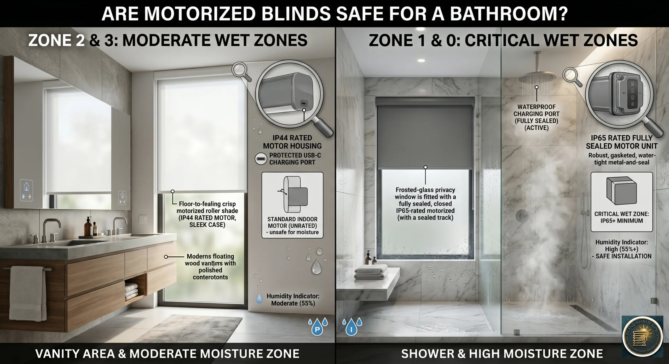 Are Motorized Blinds Safe for a Bathroom