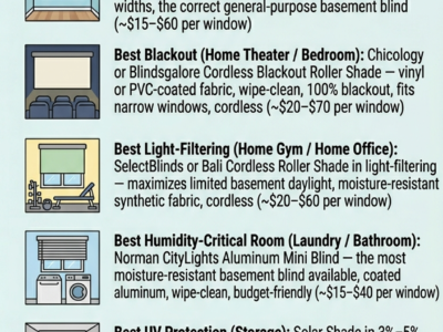 Best Basement Window Blinds & Shades