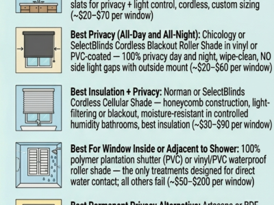 Best Bathroom Window Blinds & Shades