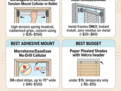 The Best No Drill Tension & Magnetic Blinds