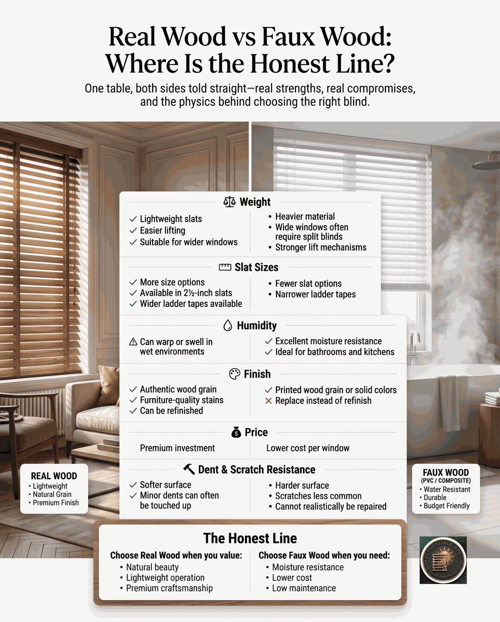 Best Real Wood Blinds 2026: Basswood, Slat Sizes + Brands