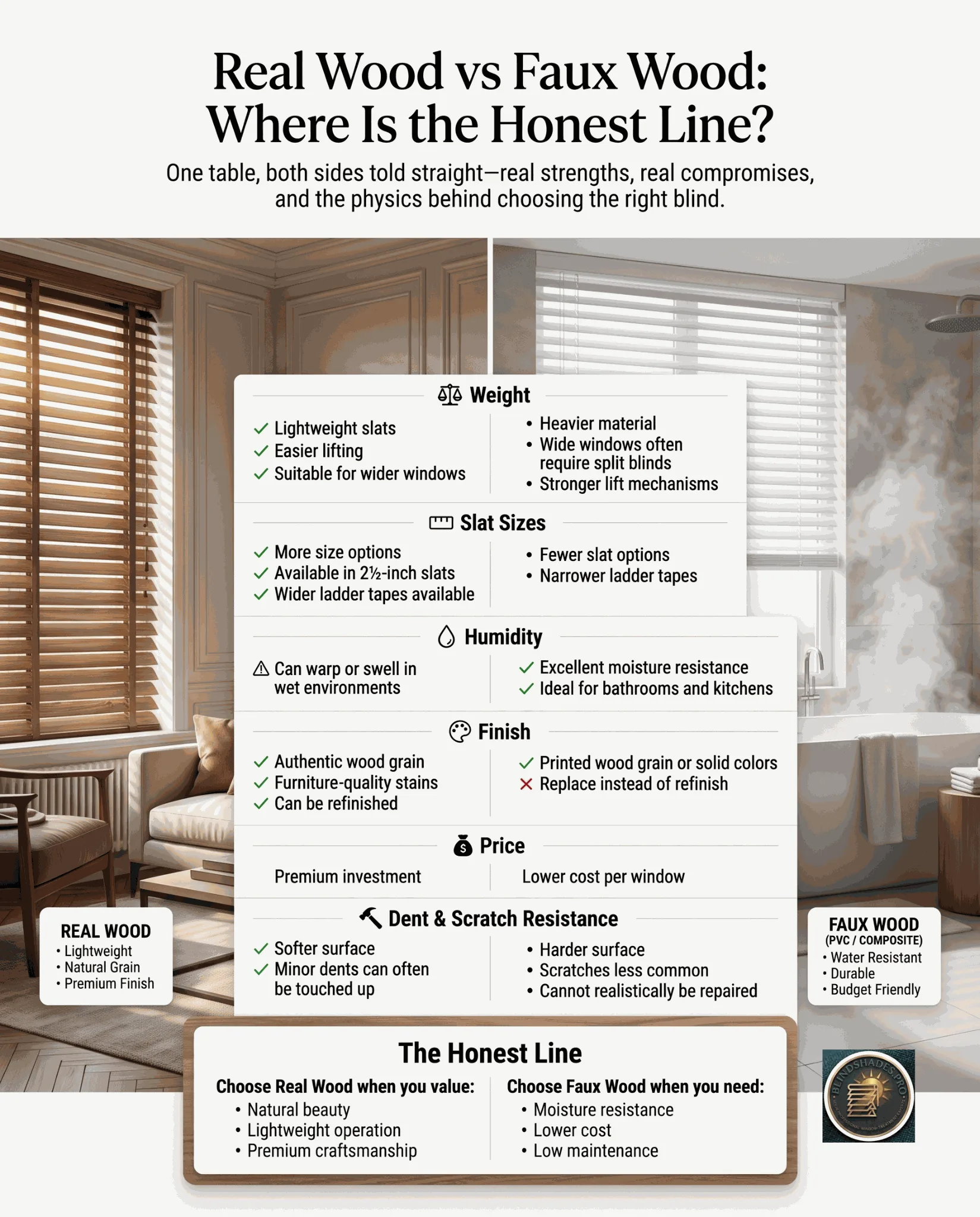 Best Real Wood Blinds 2026: Basswood, Slat Sizes + Brands
