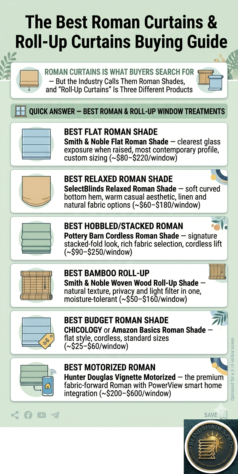 Best Roman Curtains & Roll-Up Curtains