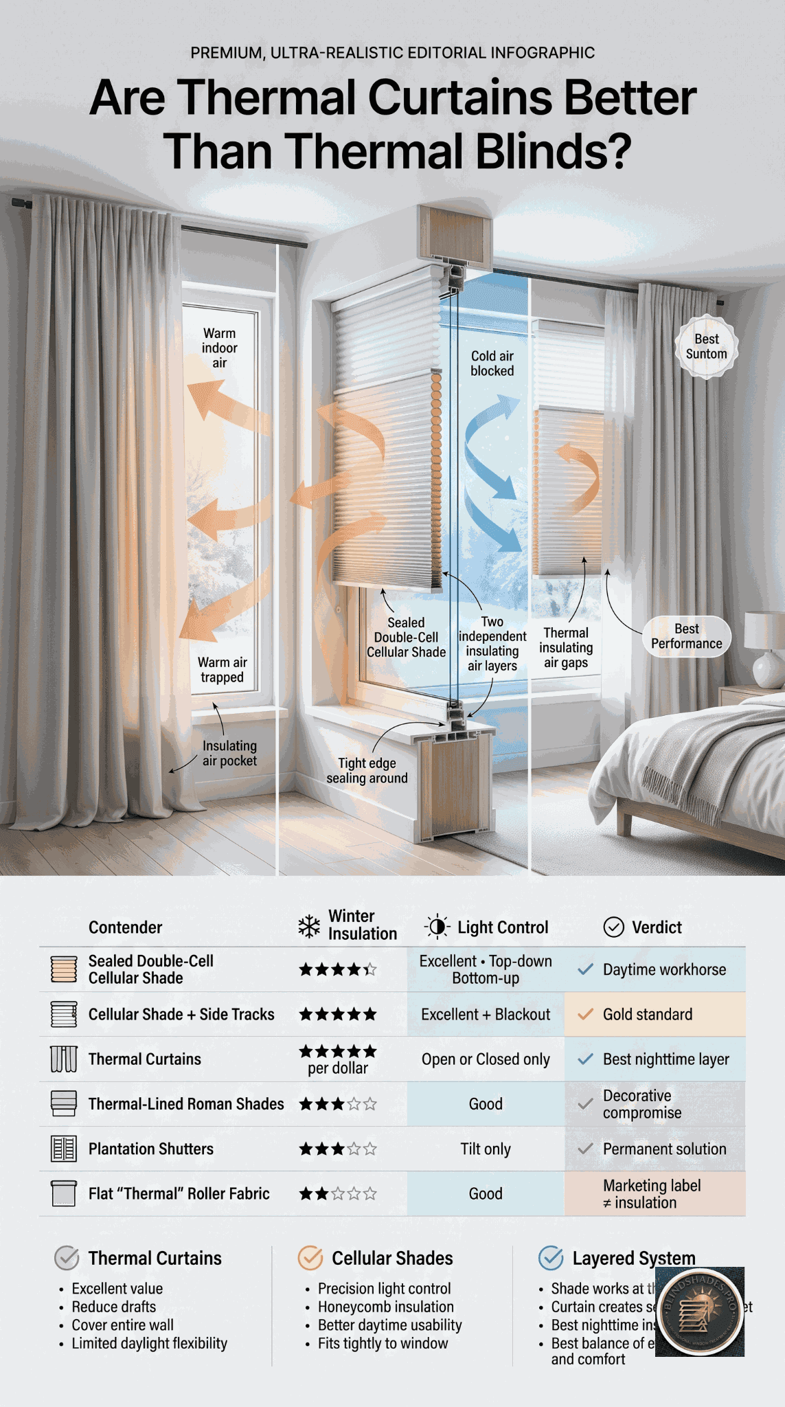 Best Thermal Insulated Blinds 2026: Cells, Seals, R-Value