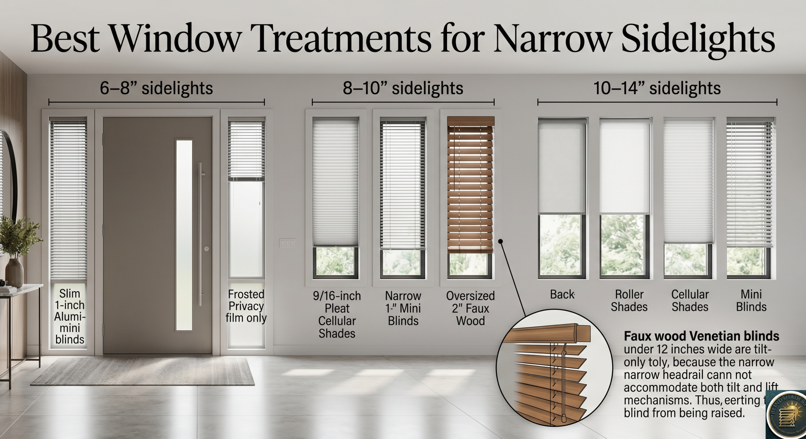 Best Window Treatments for Narrow Sidelights