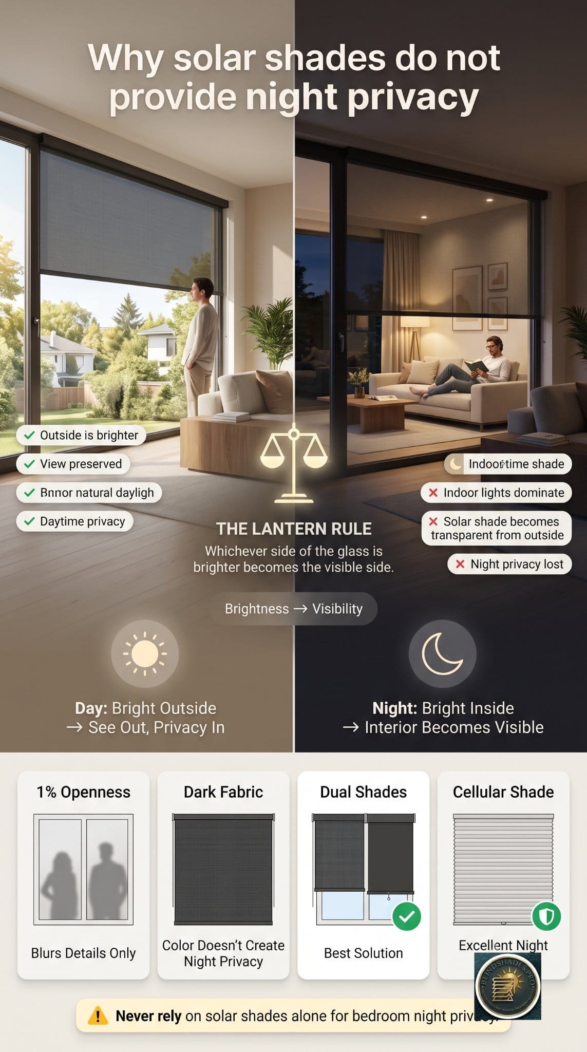 Can You See Through Solar Shades at Night? The Privacy Truth