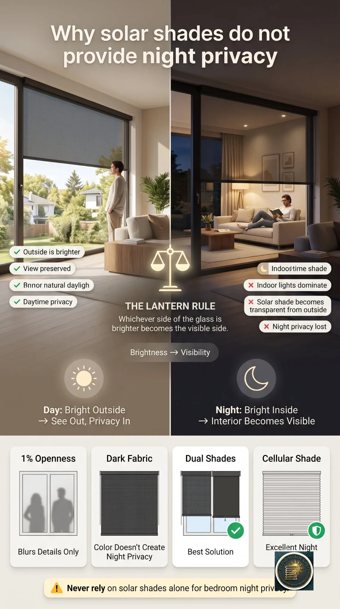 Can You See Through Solar Shades at Night? The Privacy Truth