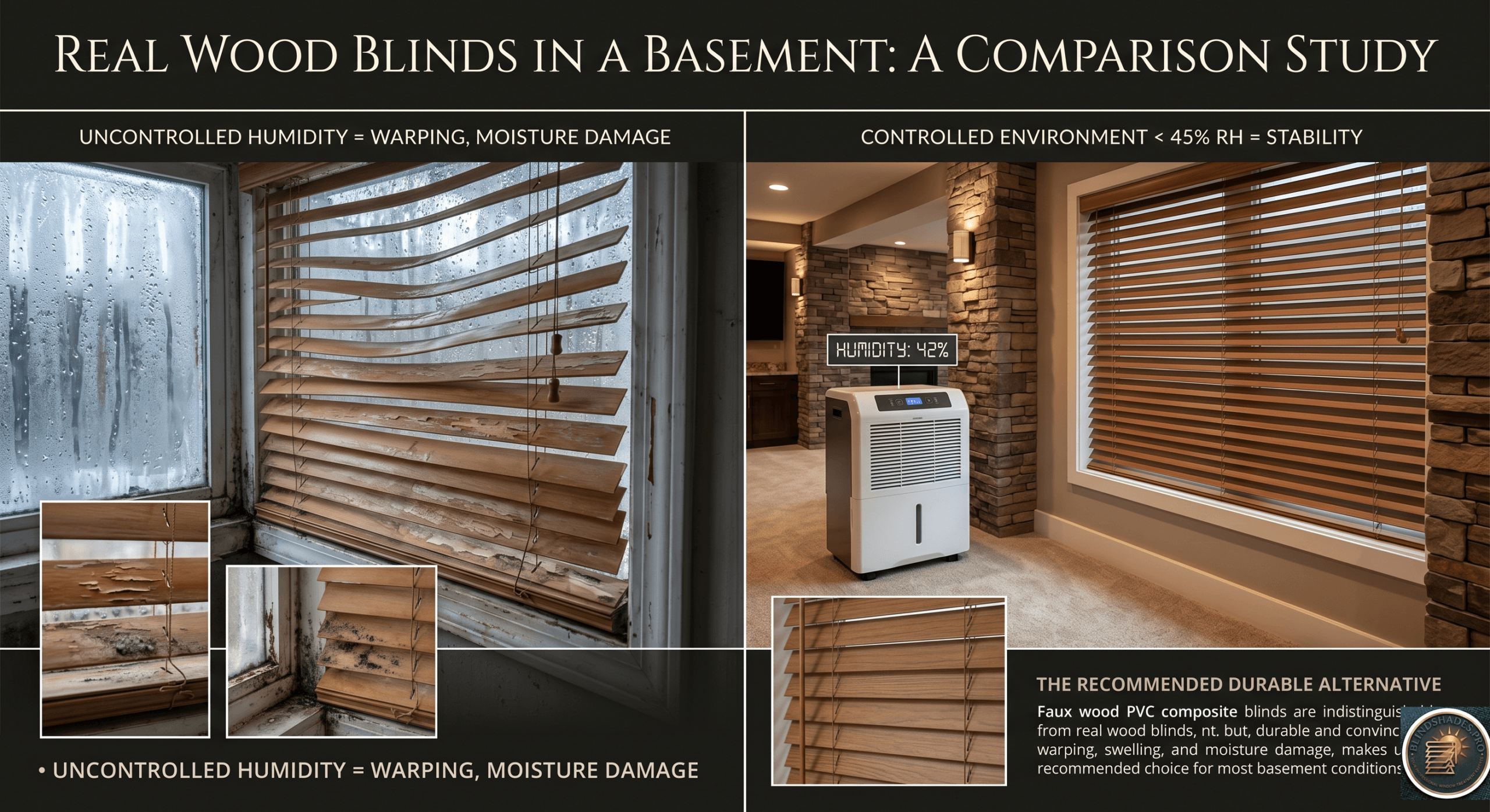 Can You Use Real Wood Blinds in a Basement