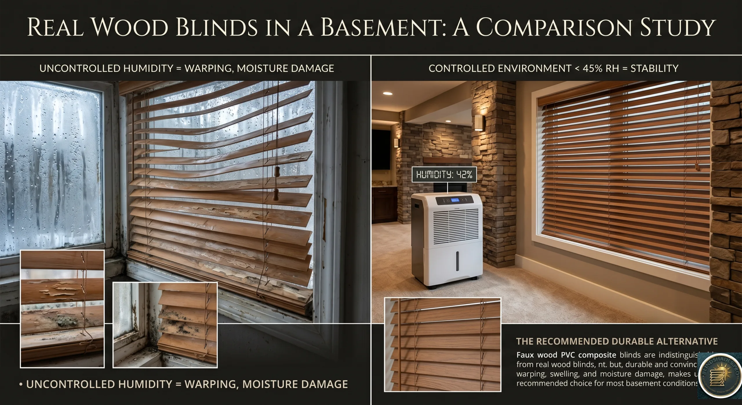 Can You Use Real Wood Blinds in a Basement