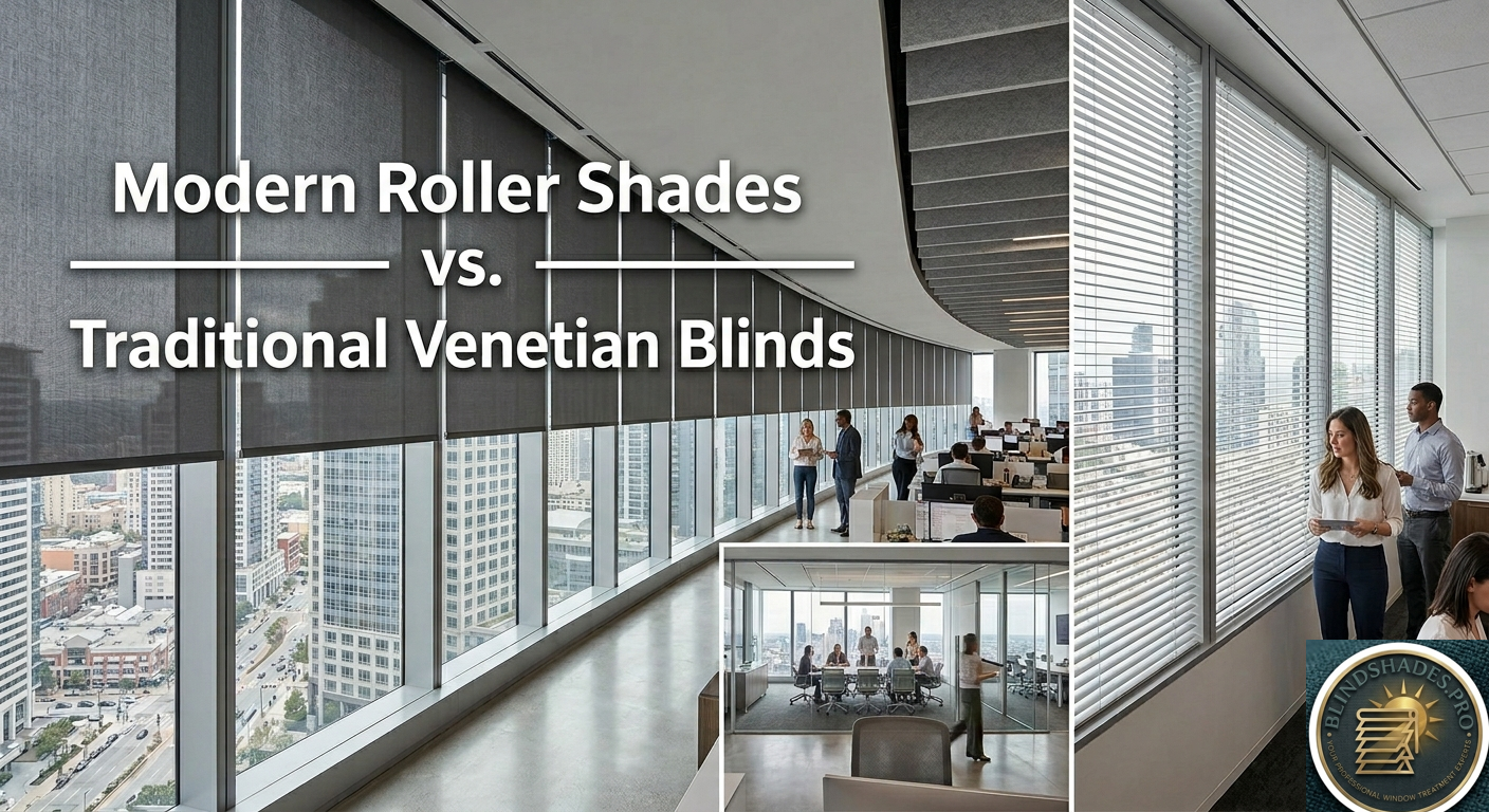 Roller Shades vs Venetian Blinds for Commercial Offices