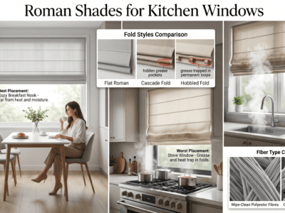 Roman Shades in a Kitchen