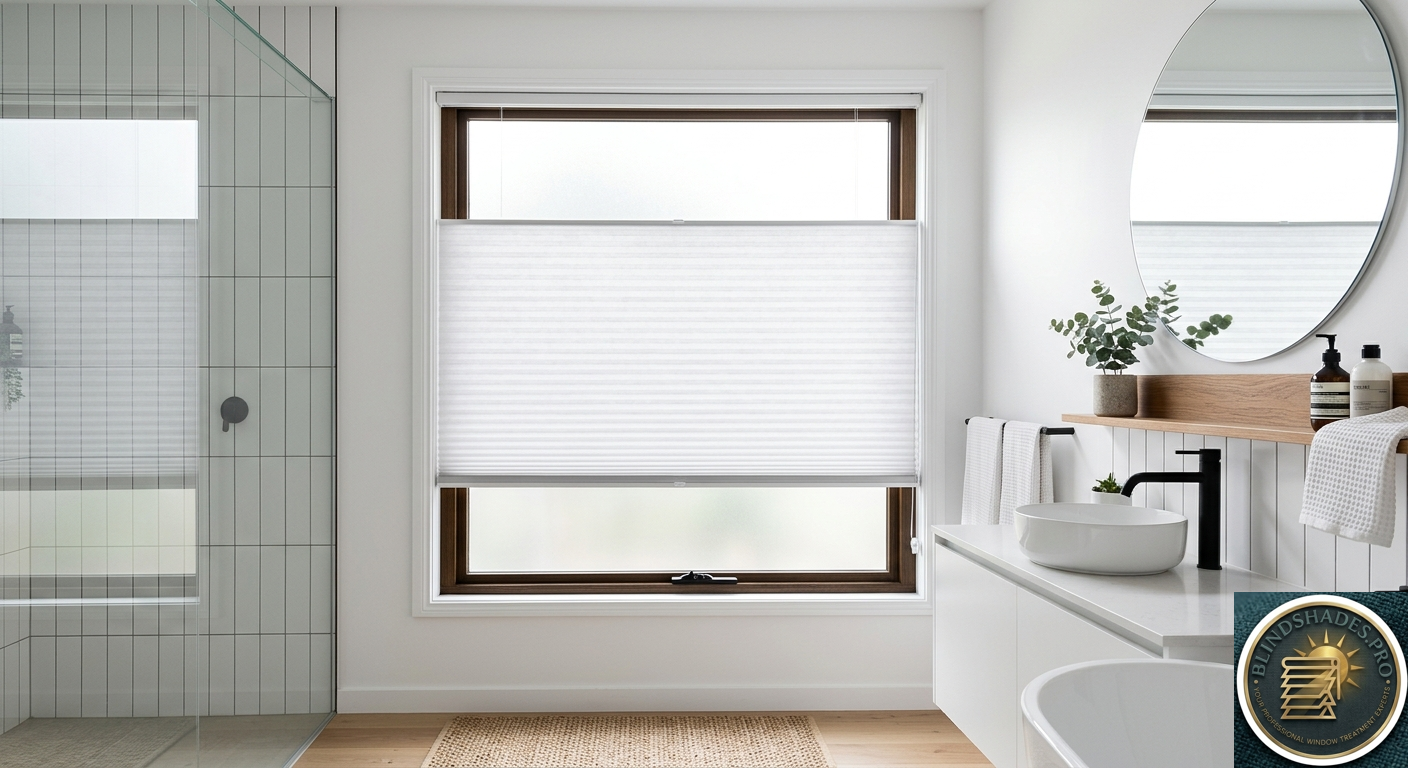 TDBU Pleated Shades for Bathroom Windows