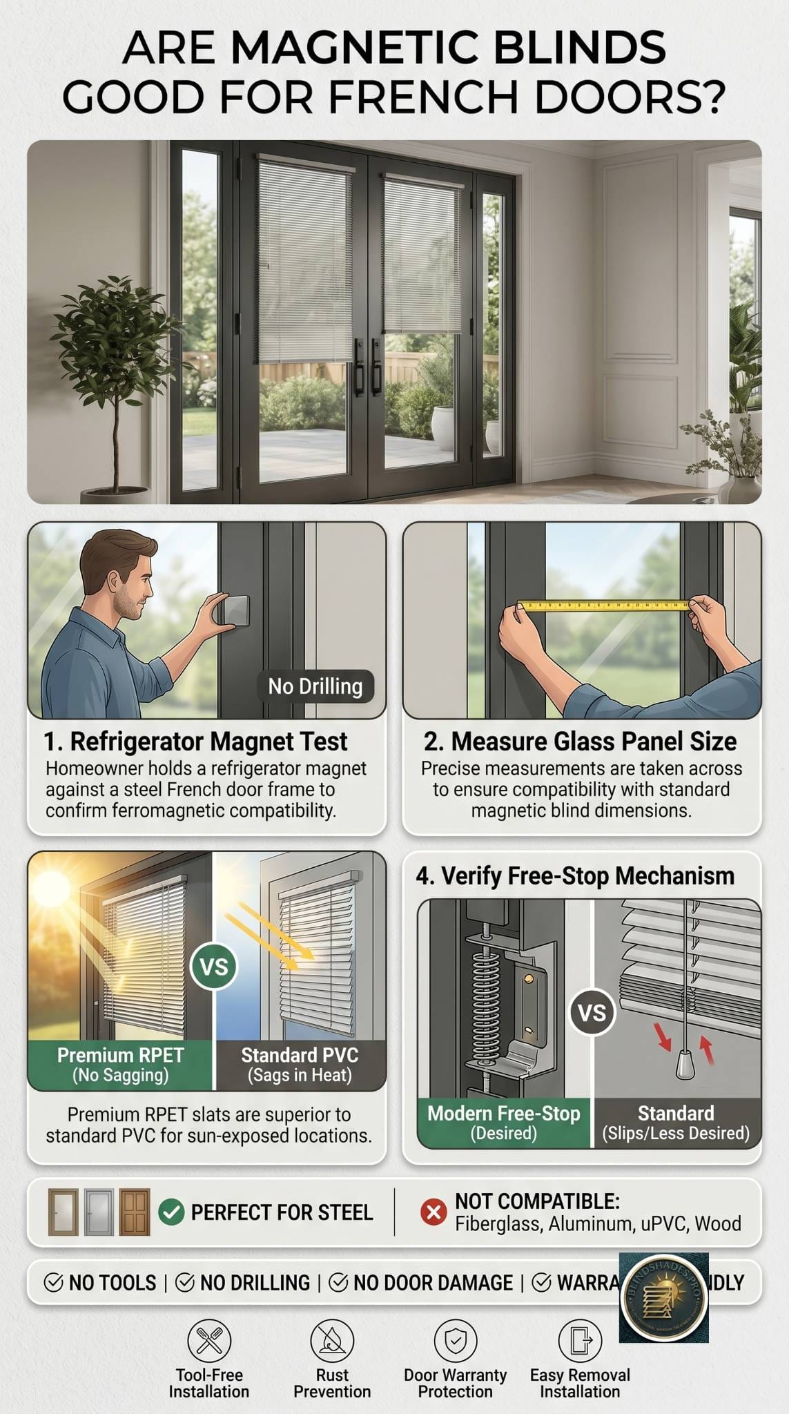 Are Magnetic Blinds Good for French Doors