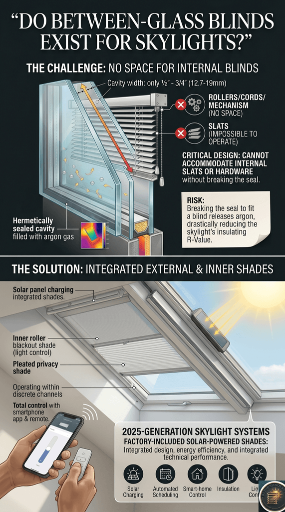 Can You Put Blinds Between Skylight Glass