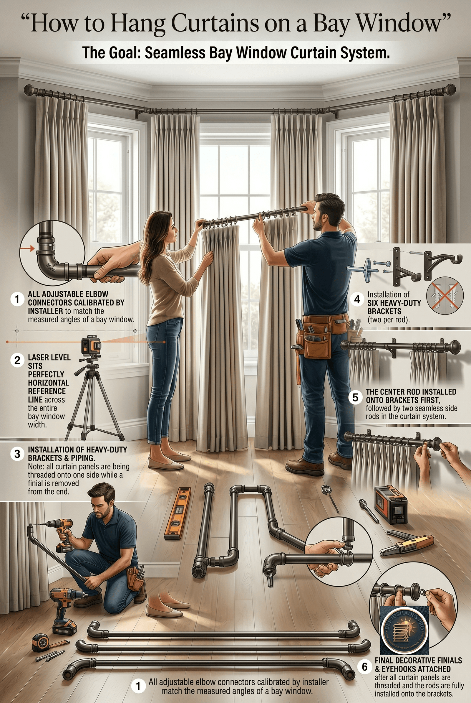 How Do You Hang Curtains on a Bay Window