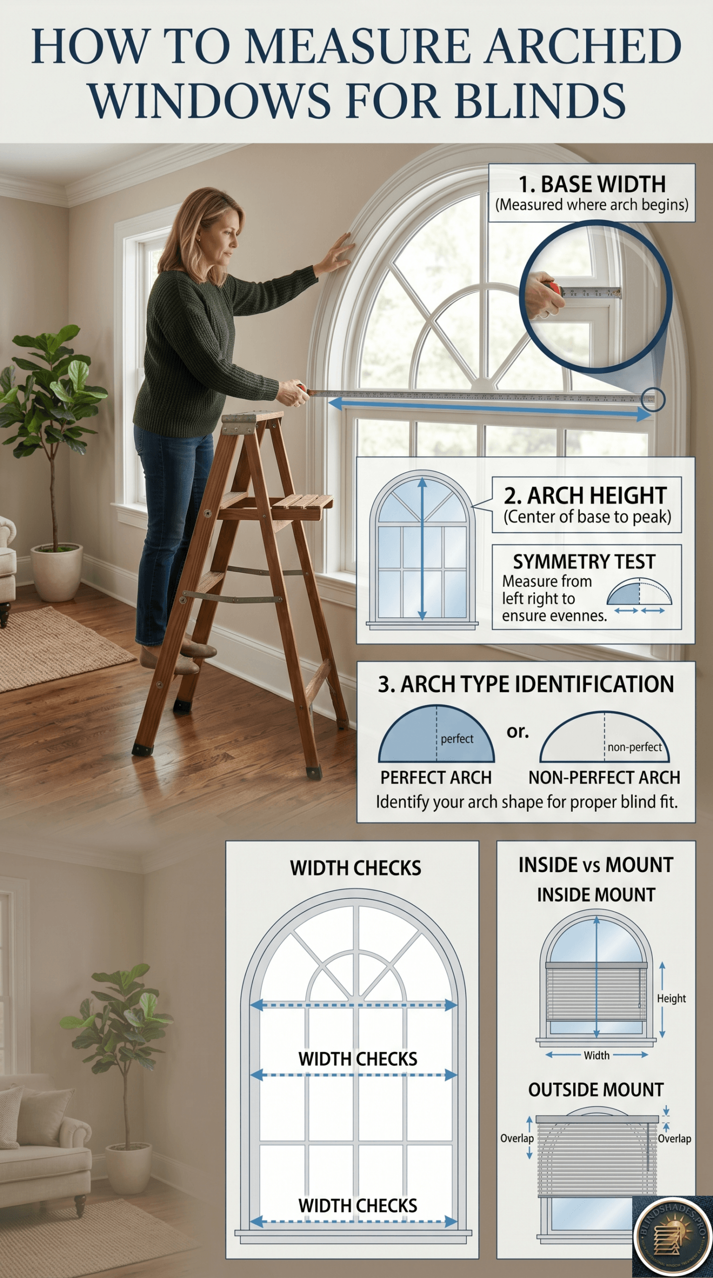 How Do You Measure Arched Windows for Blinds
