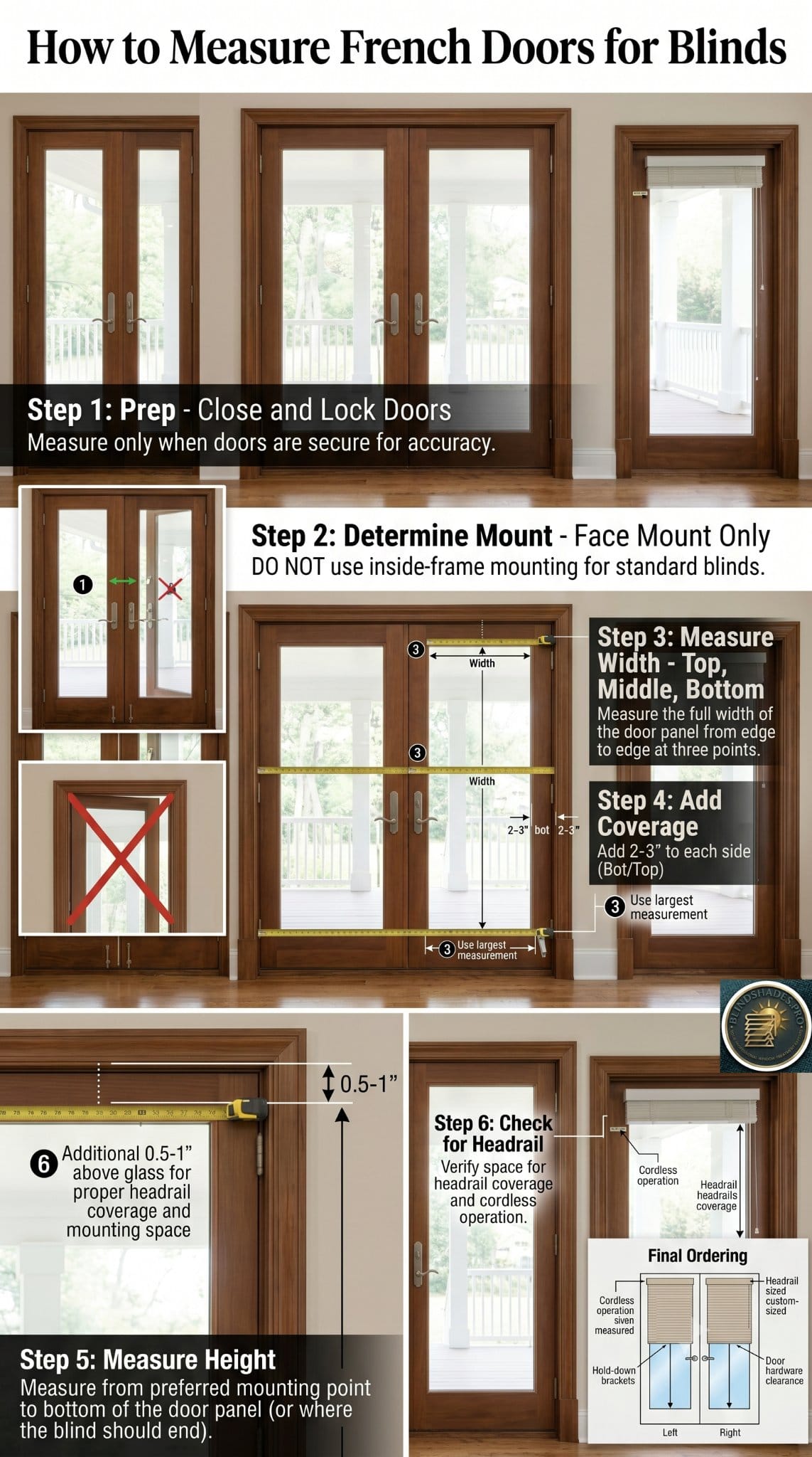 How Do You Measure French Doors for Blinds