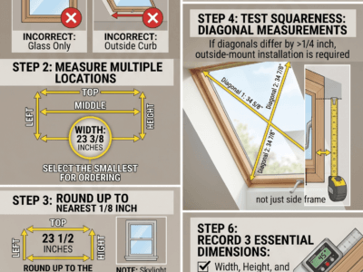 how to measure skylight blinds