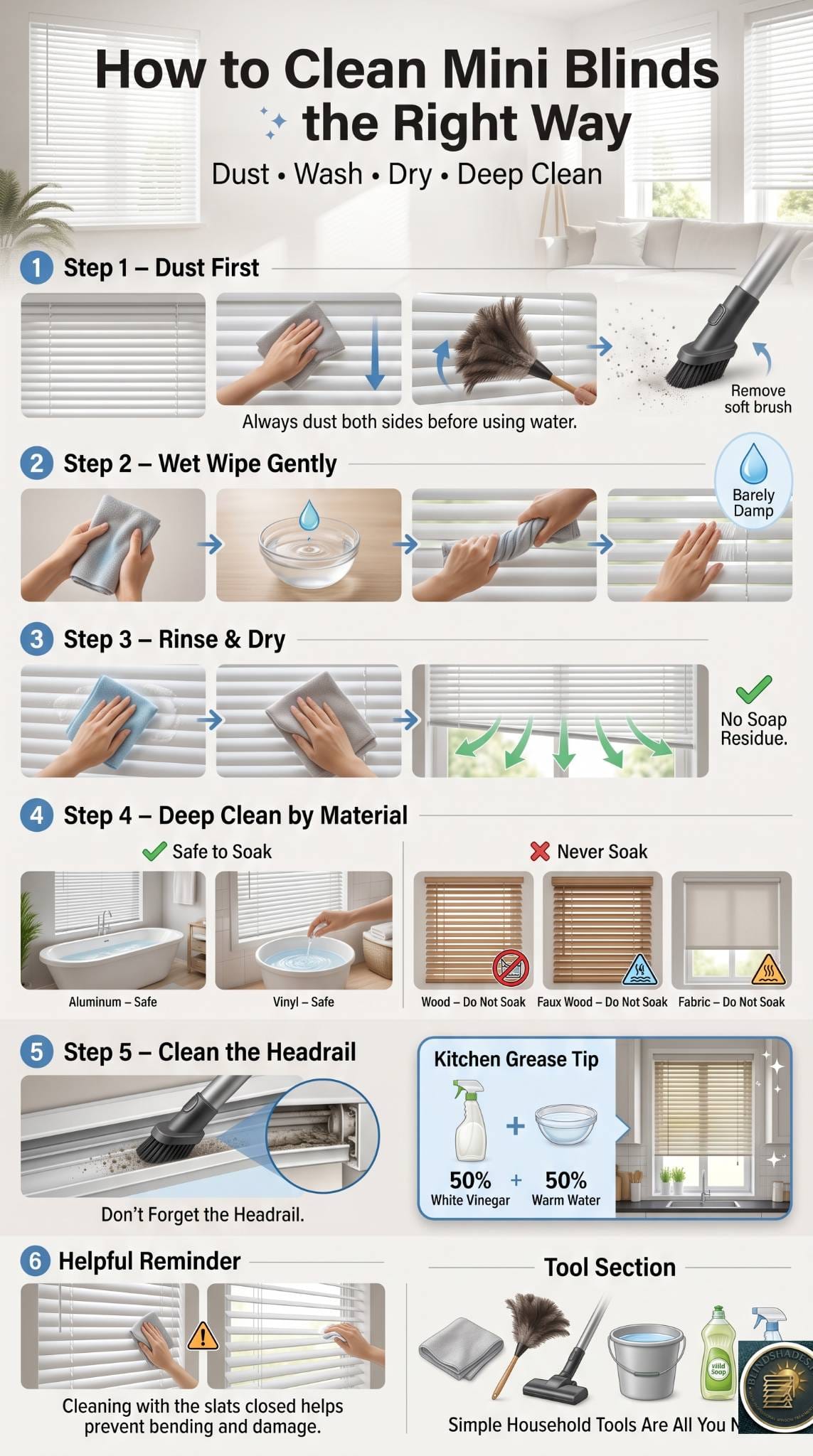 How to Clean Mini Blinds