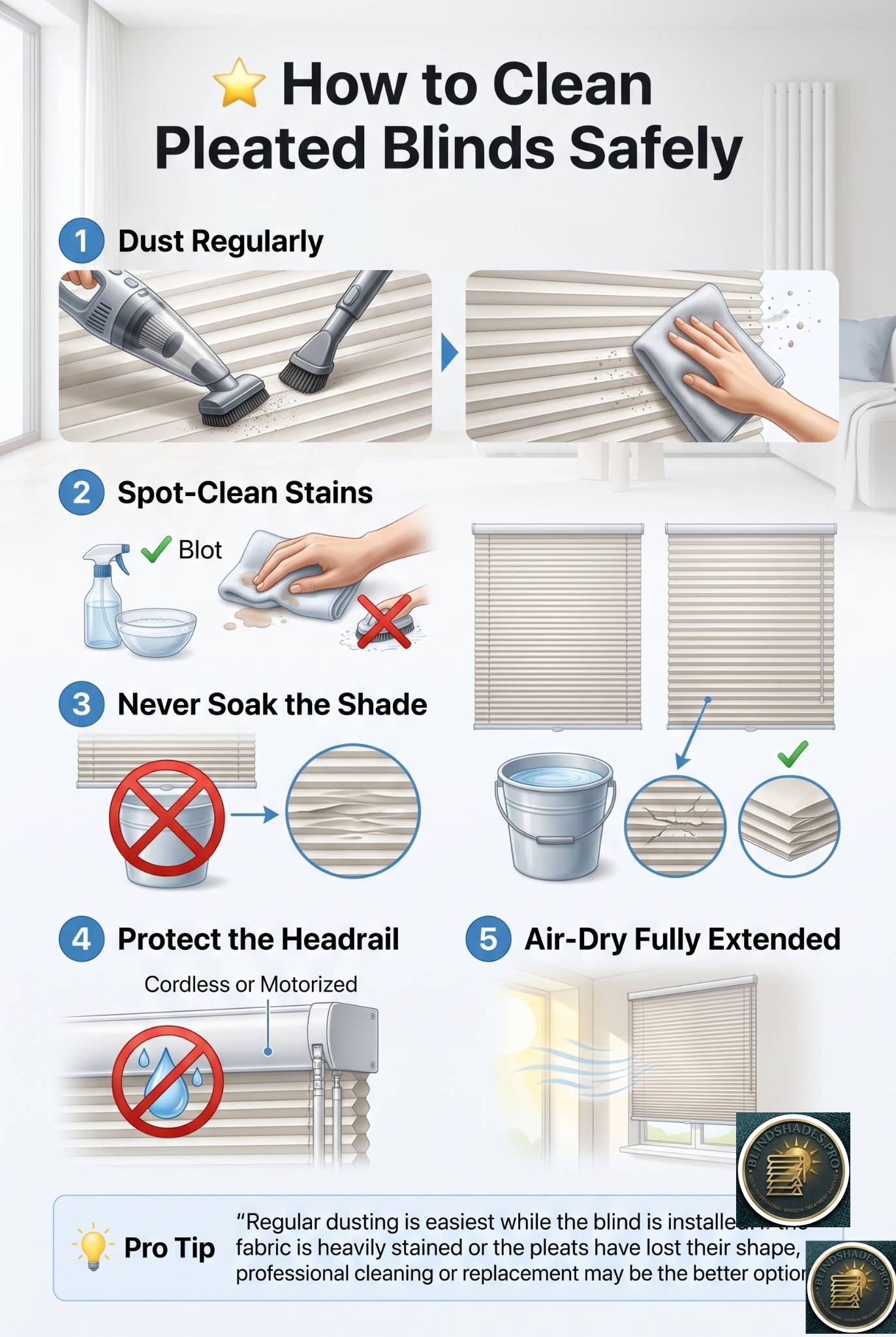 How to Clean Pleated Blinds