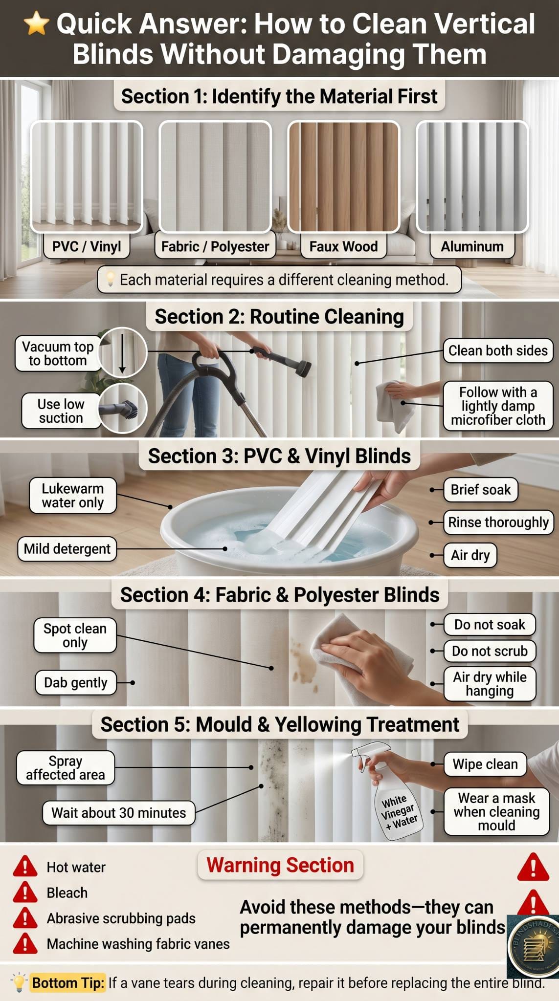 How to Clean Vertical Blinds Without Damaging Them.