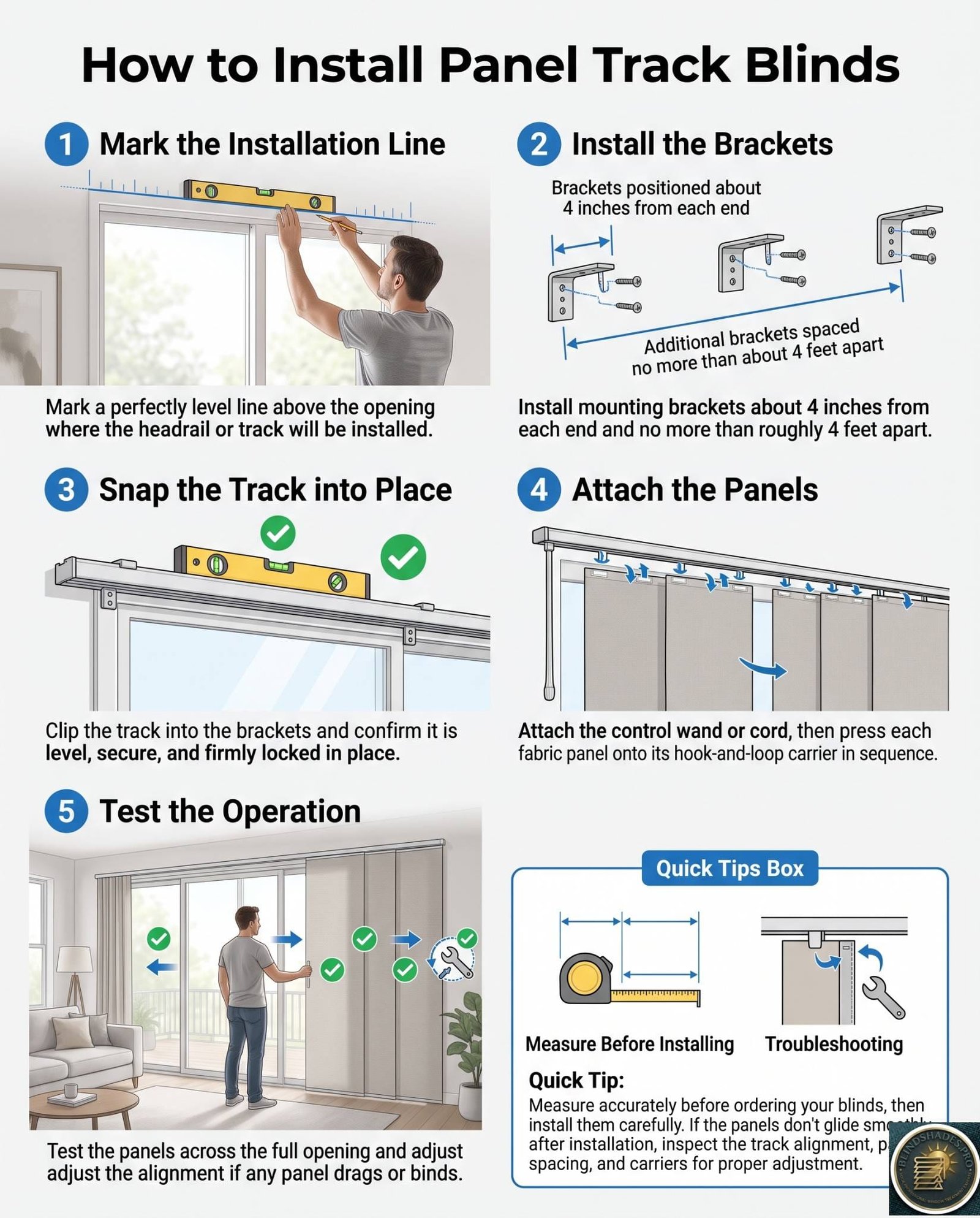 How to Install Panel Track Blinds