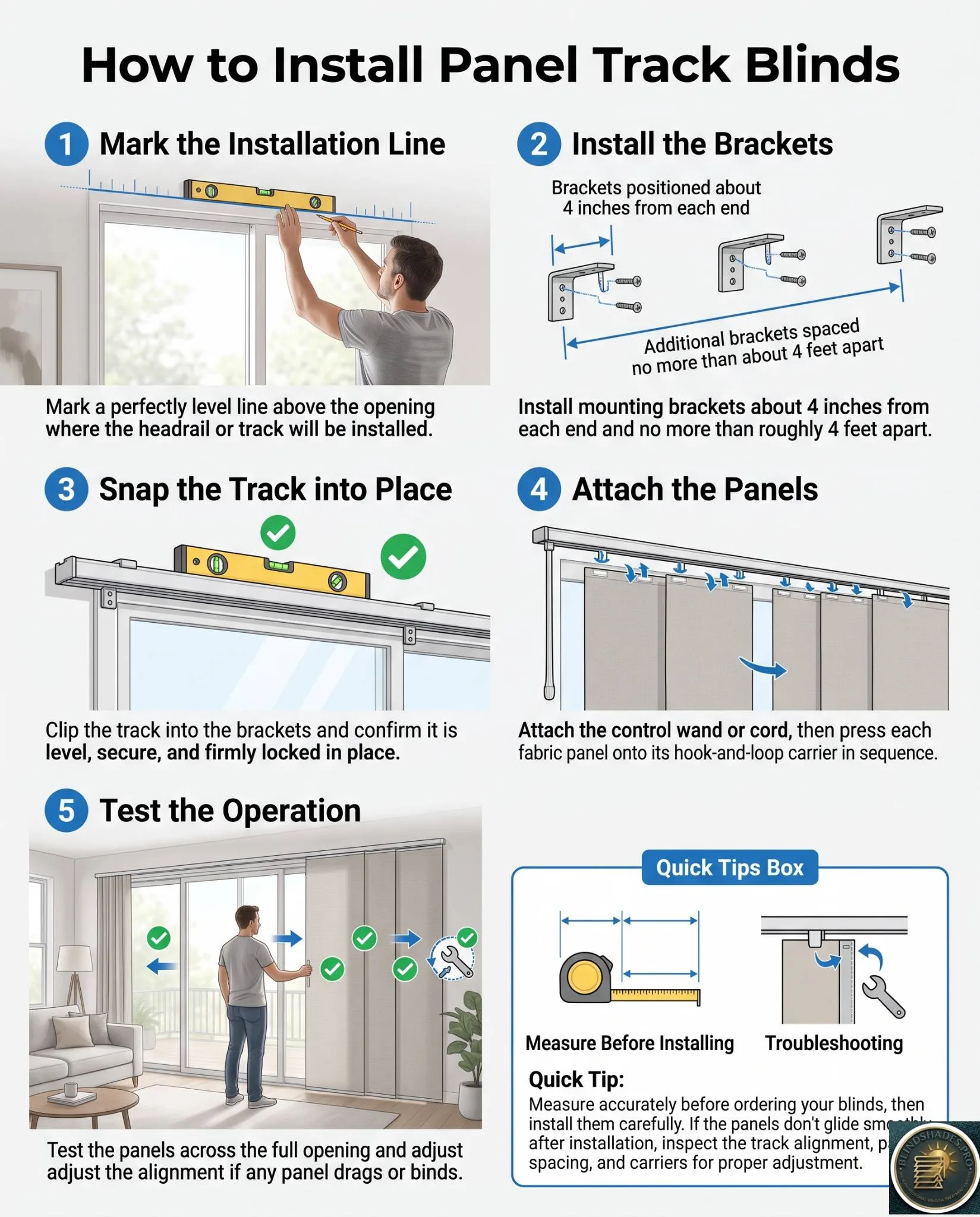 How to Install Panel Track Blinds