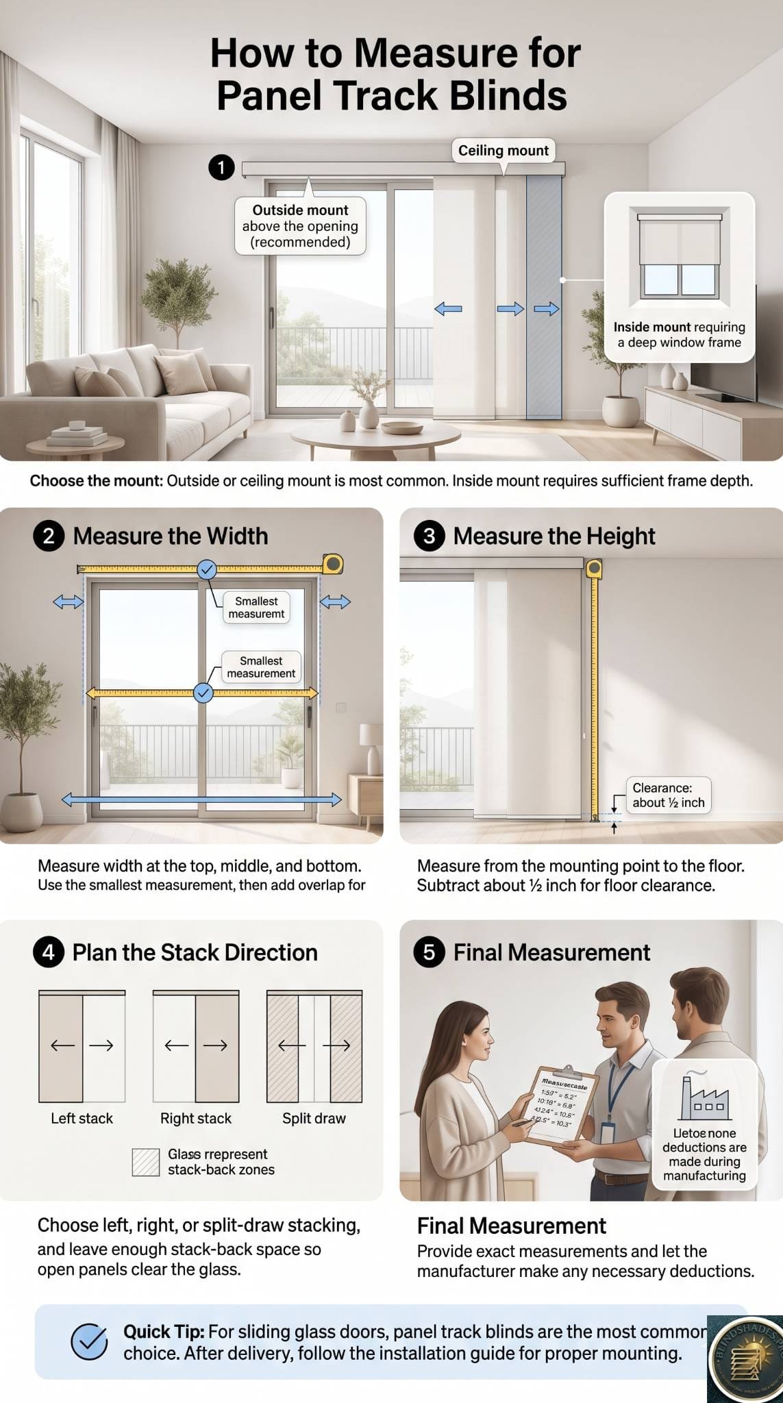 How to Measure for Panel Track Blinds