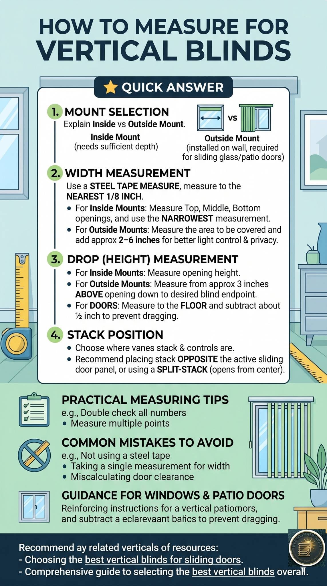 How to Measure for Vertical Blinds for Windows and Sliding Doors.