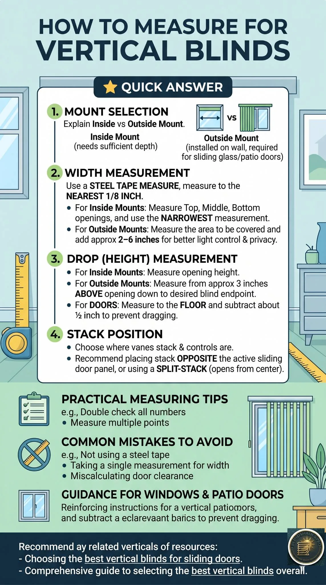 How to Measure for Vertical Blinds for Windows and Sliding Doors.