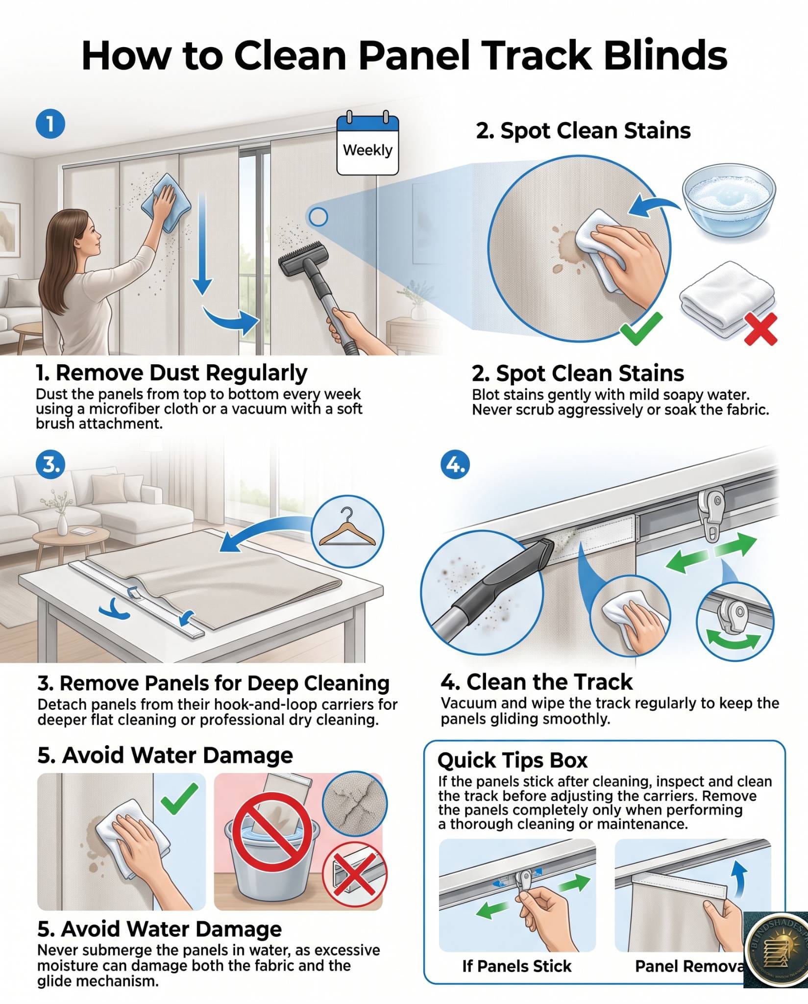 How to Remove Panel Track Blinds