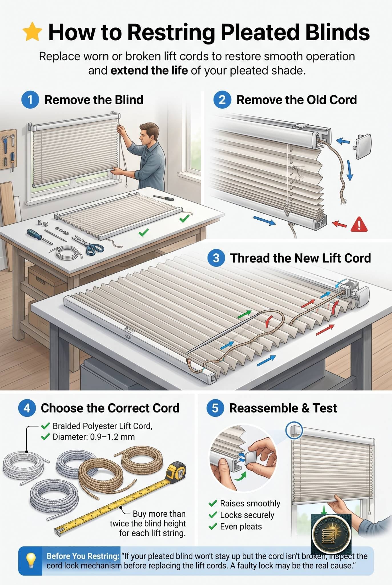 How to Restring Pleated Blinds