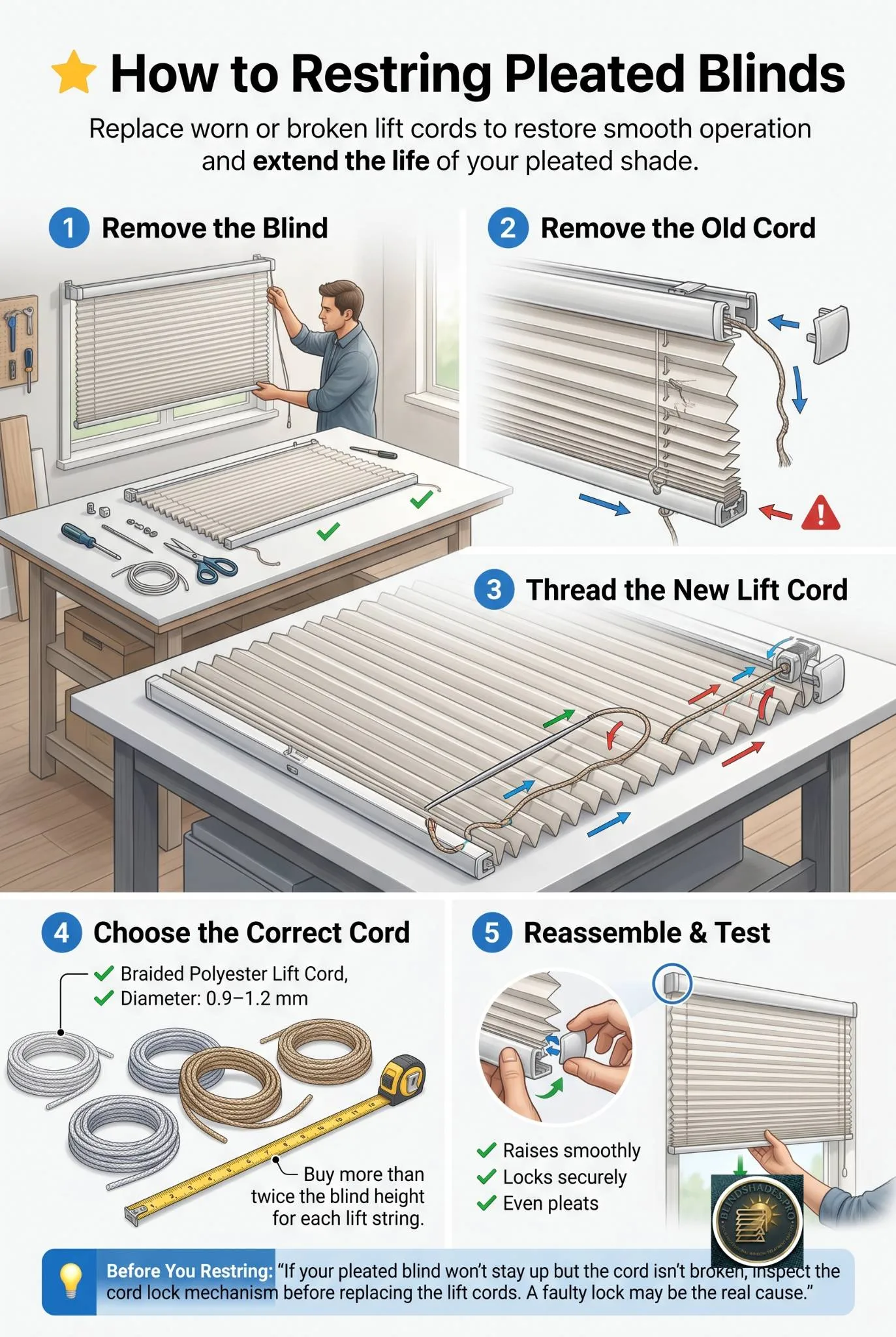 How to Restring Pleated Blinds