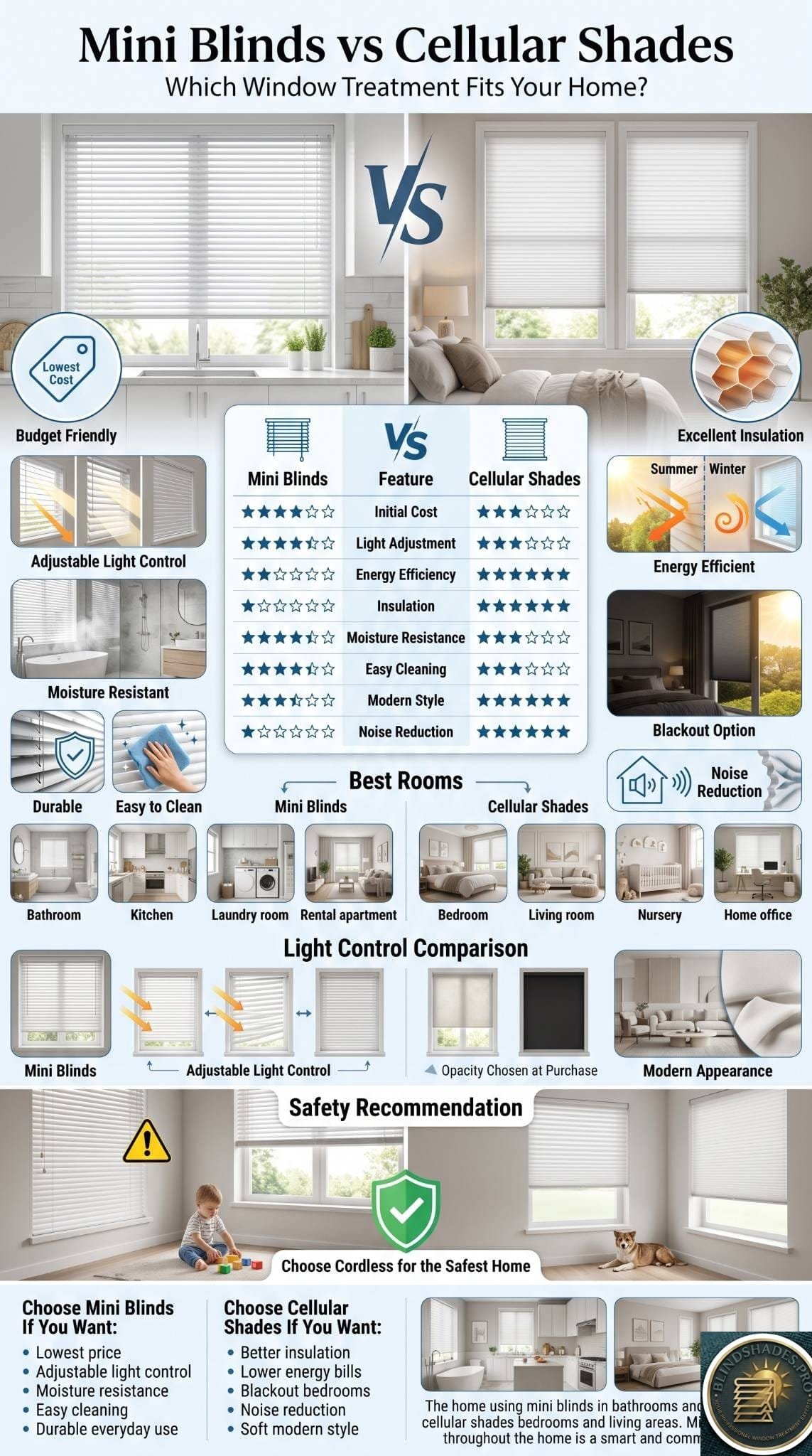 Mini Blinds vs Cellular Shades