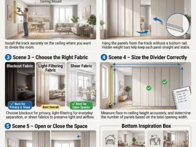 Panel Track Blinds as a Room Divider