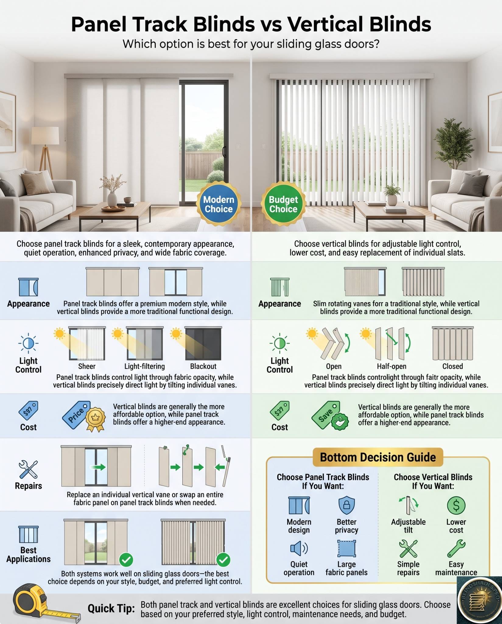 Panel Track Blinds vs Vertical Blinds
