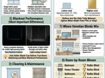 Roller Blinds vs Venetian Blinds: Which Is Better
