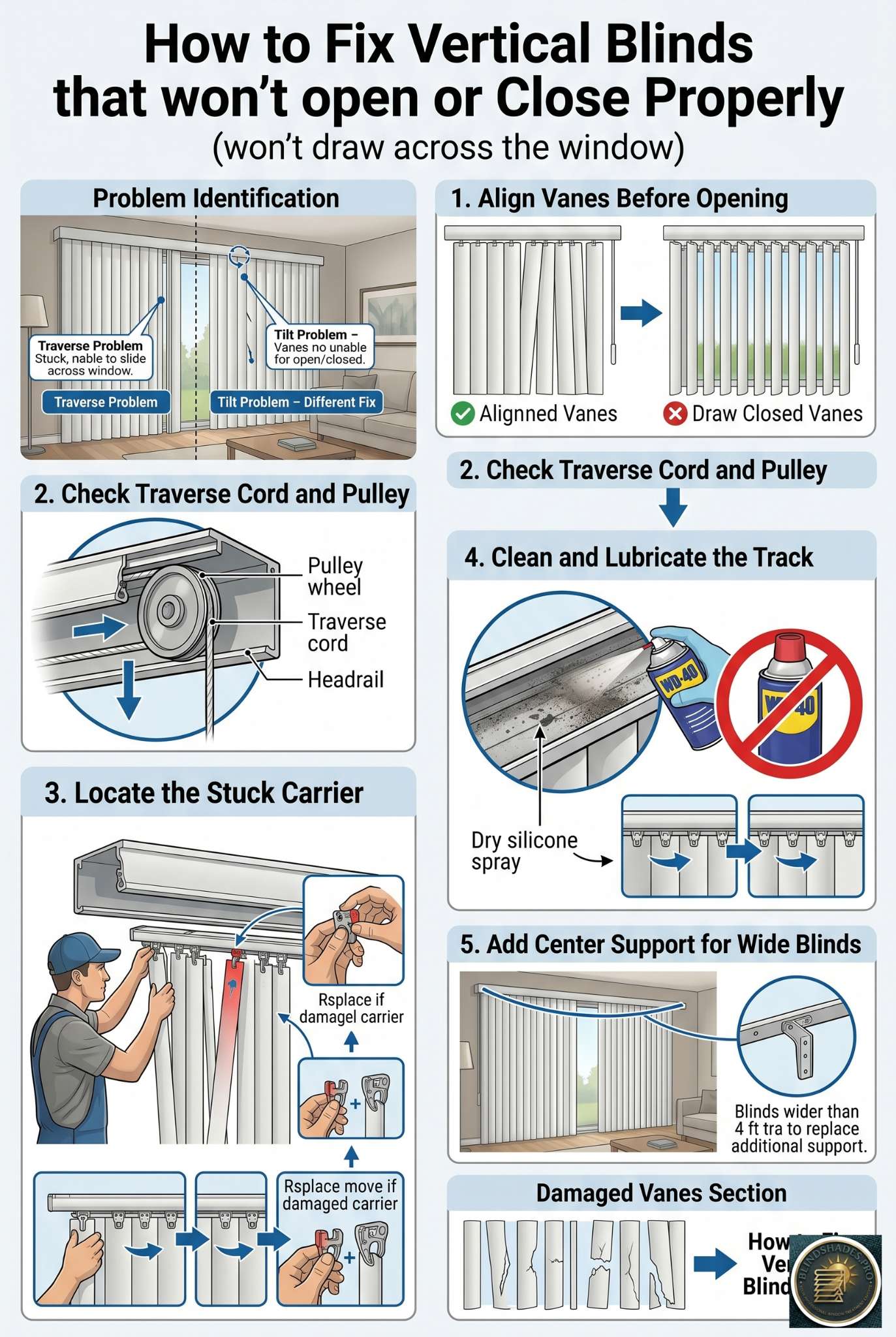 Vertical Blinds Won’t Open or Close? Here’s How to Fix It