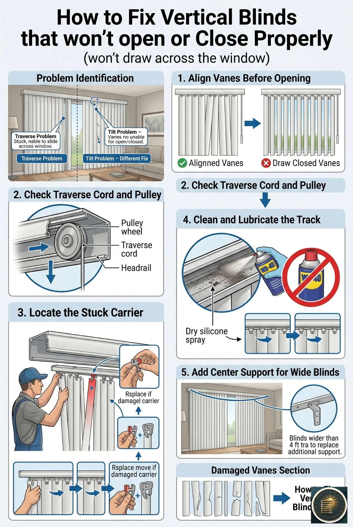 Vertical Blinds Won’t Open or Close? Here’s How to Fix It