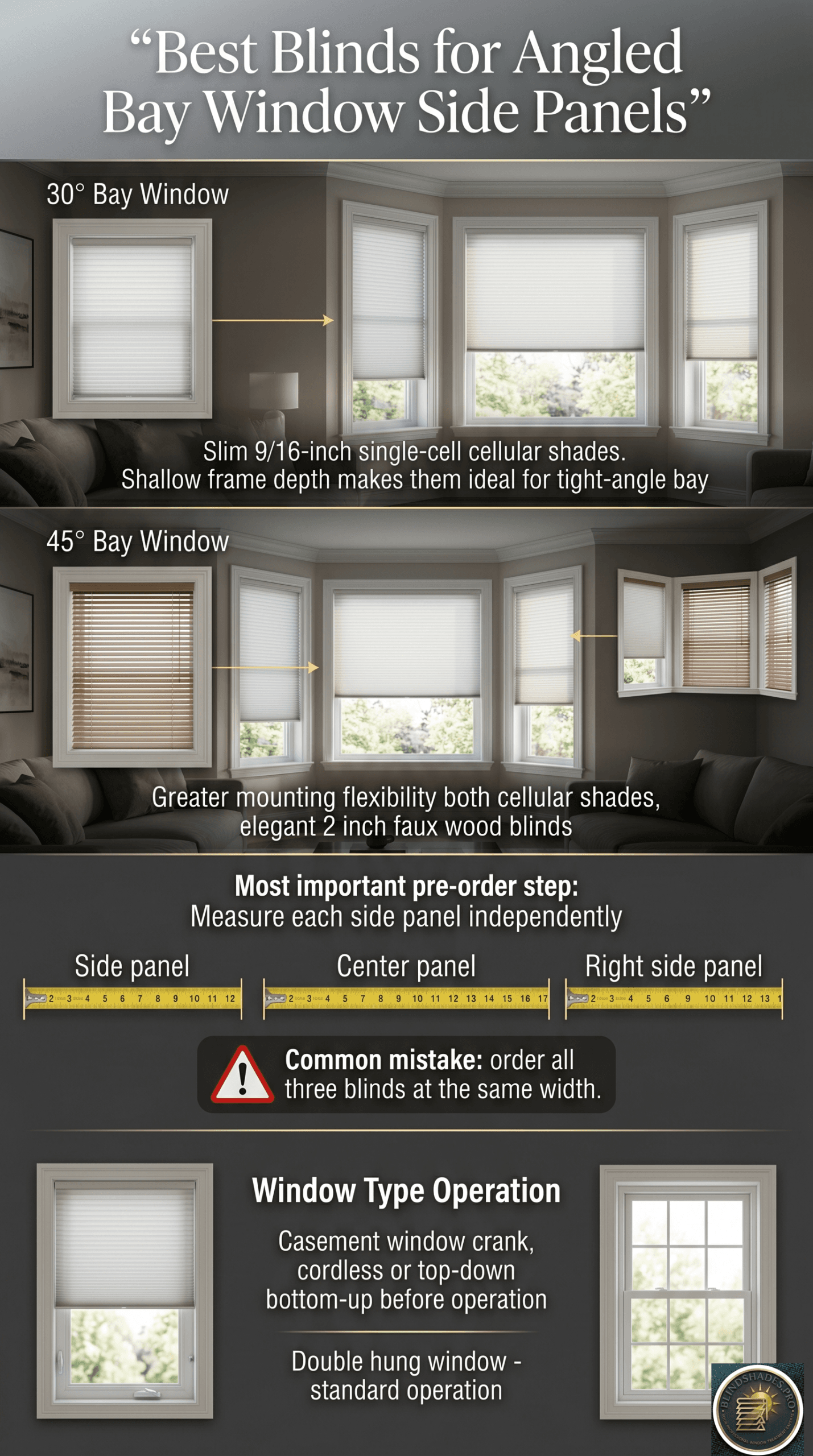 What Blinds Work Best for Angled Bay Window Side Panels