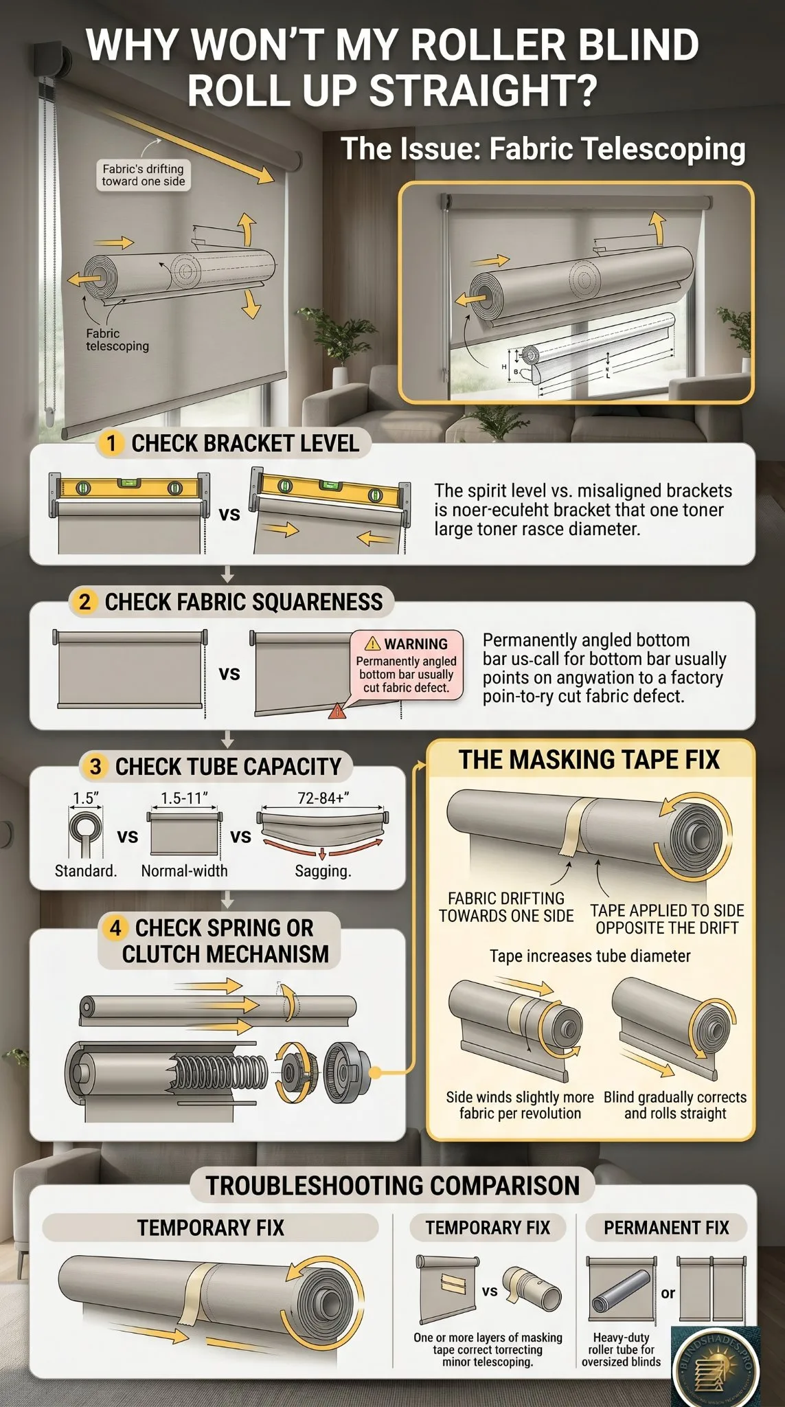 Why Won’t My Roller Blind Roll Up Straight?