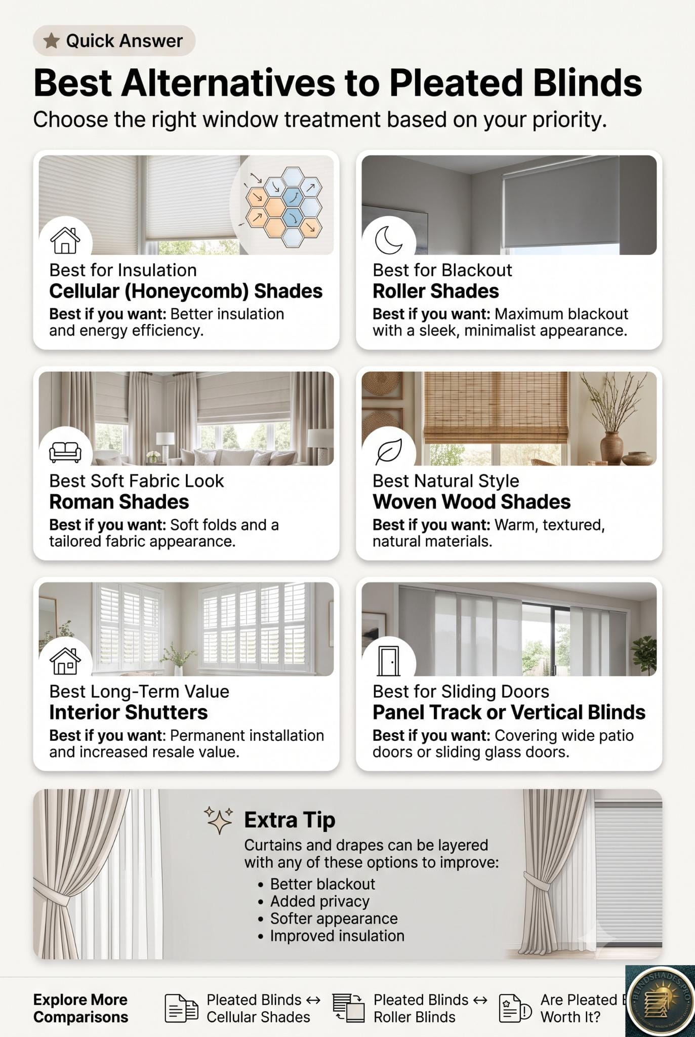 Alternatives to Pleated Blinds
