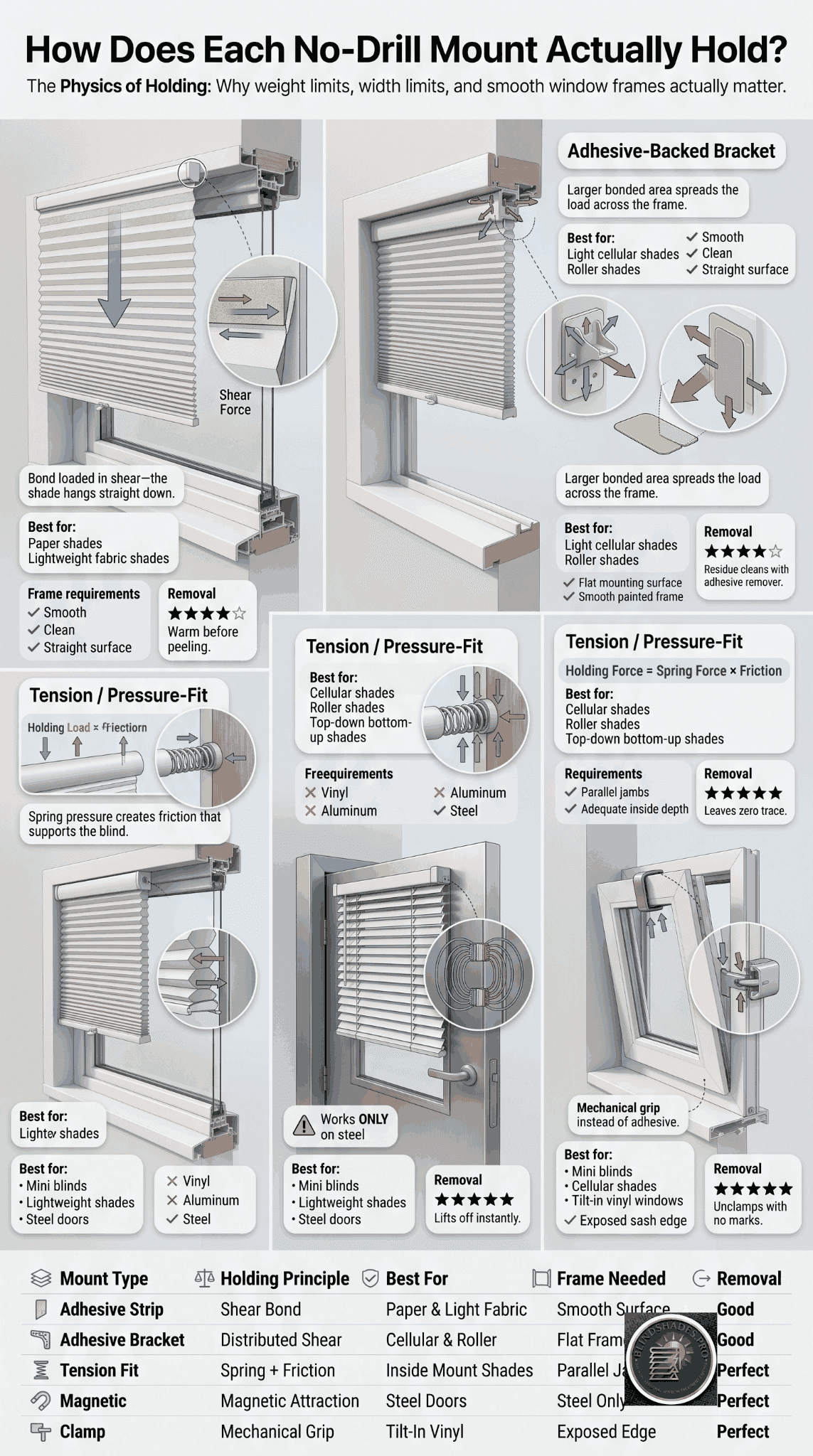 Best No Drill Blinds 2026: Tension, Adhesive + Magnetic