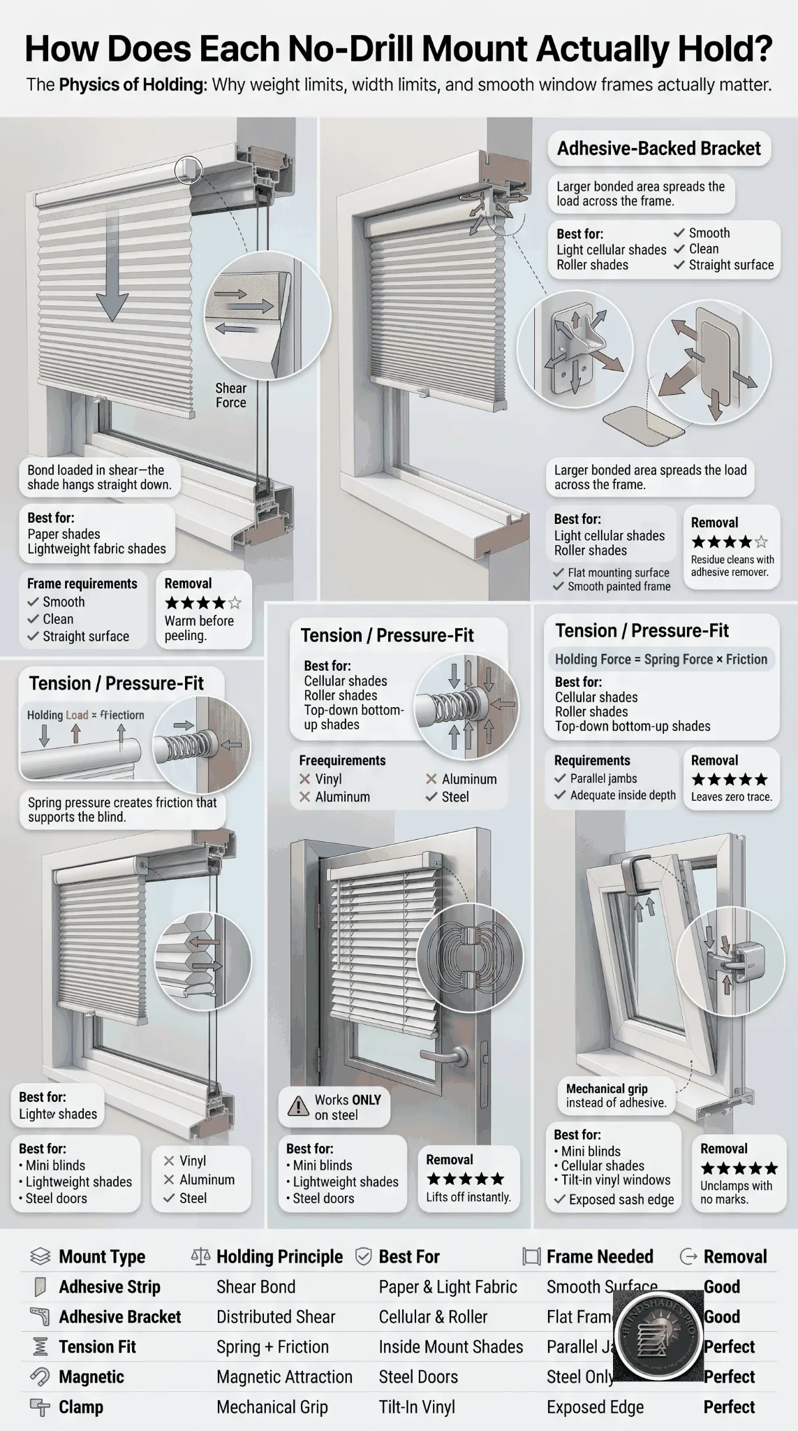 Best No Drill Blinds 2026: Tension, Adhesive + Magnetic