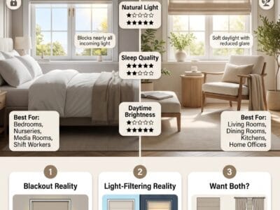 Blackout vs Light-Filtering Roman Shades