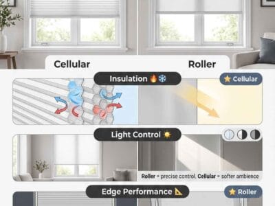 Cellular vs Roller Cordless Shades: The Four Divides