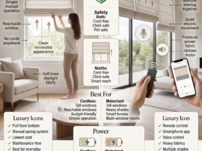Cordless vs Motorized Roman Shades: Which Lift Is Worth It