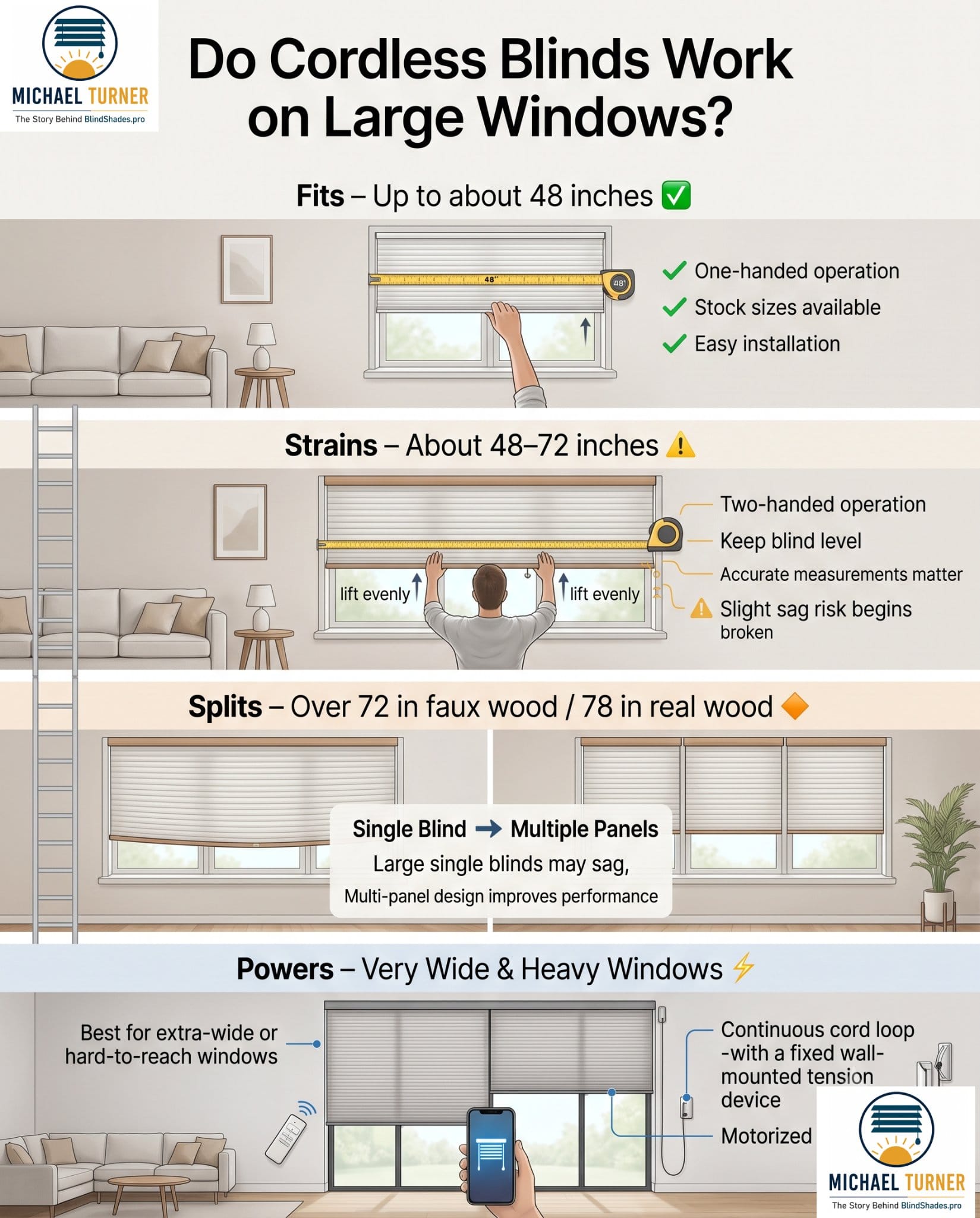 Cordless Blinds for Large Windows: The 72-Inch Rule