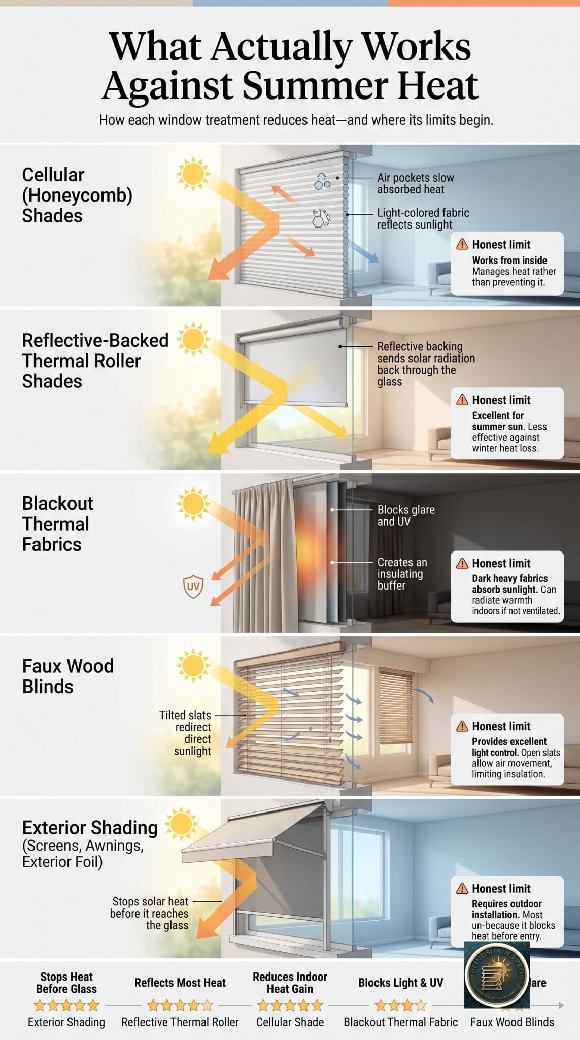 Do Thermal Blinds Keep Heat Out? The Summer Gap Rule